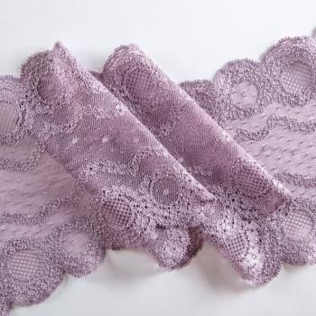 Кружево эластичное 160 мм Ф01-0003 увядающая лаванда 