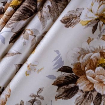 Ткань портьерная Т406-02-10 молочный принтованный