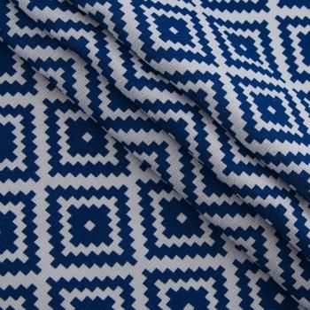 Рогожка 048-13899 синий принтованный