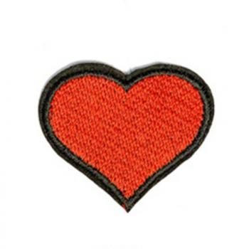 Термоаппликация TBY 4,5х4 см Красное сердце S03 красный