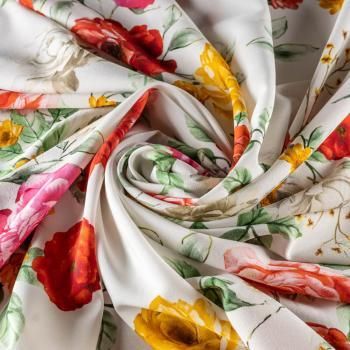 Шелк натуральный К22-003 белый принтованный