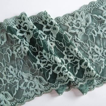Кружево эластичное 170 мм Ф01-0081 малахитовый зеленый