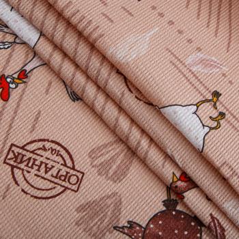 Полотно вафельное 007-15300 ореховый принтованный