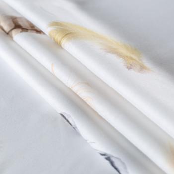 Тюль лен Т380-01-69 белый принтованный