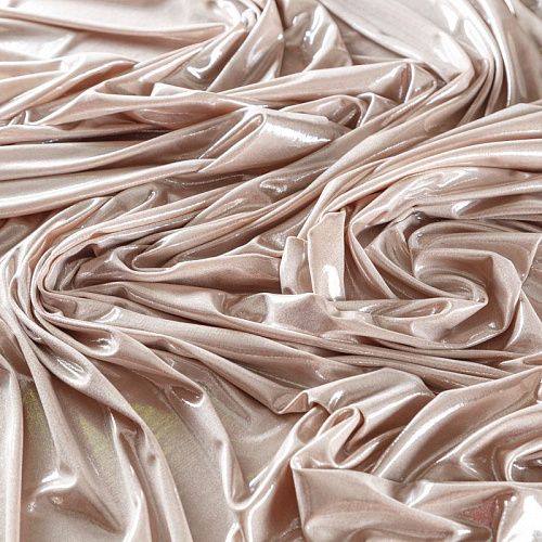 Трикотаж с напылением 056-09738 пудровый однотонный