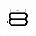 Пряжка регулятор для бюстгальтера 12 мм металл 4 шт GB01-12-черный 