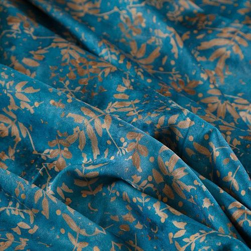 Шелк-штапель 069-17806 бирюзовый принтованный