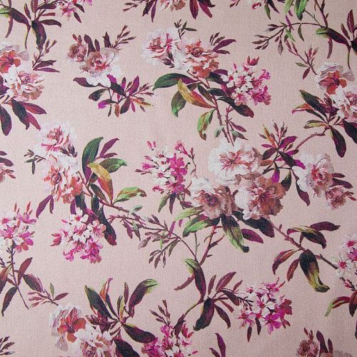 Шерсть-шелк плательная 066-20285 розовый пломбир принтованный