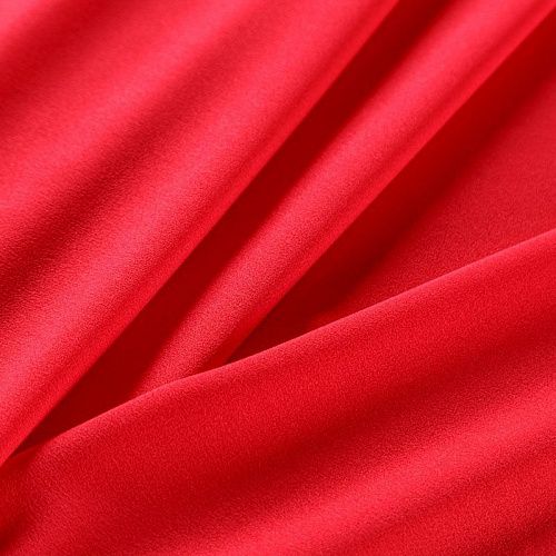 Крепдешин синтетический 029-07346 ярко-красный однотонный