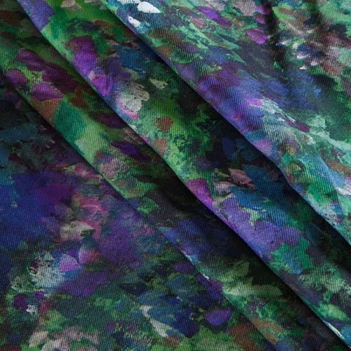 Твил-штапель 069-12248 зеленый принтованный