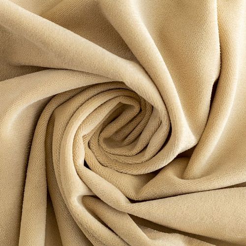 Ткань портьерная бархат 507-02-14 молочный однотонный