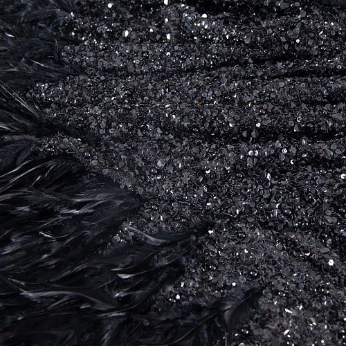 Сетка с пайетками и пером 050-19782 черный