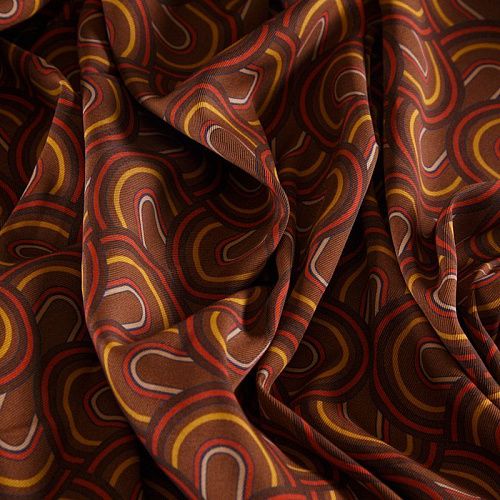 Вискоза 009-12375 коричневый принтованный