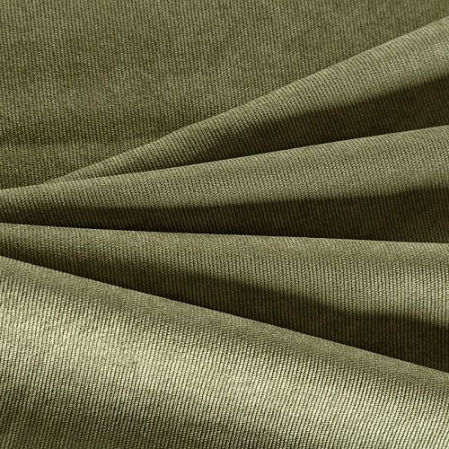 Вельвет стрейч 008-06958 зеленый хаки однотонный