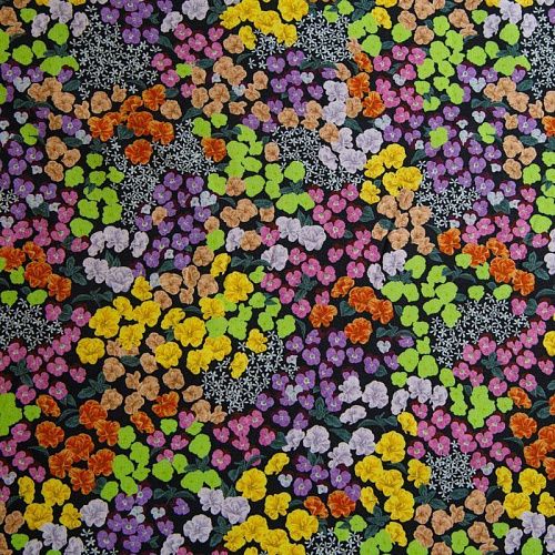 Коттон стрейч 063-12087 черный мультиколор