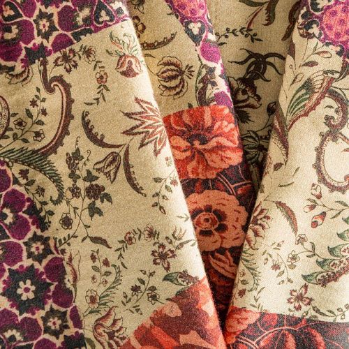 Шерсть плательная 066-02264 бежевый принтованный