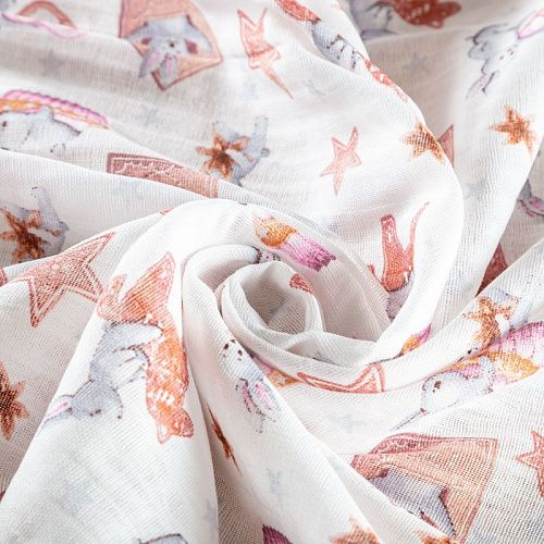 Муслин 063-03496 белый принтованный