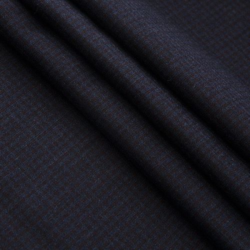 Шерсть костюмная 025-17287 сине-коричневый клетка