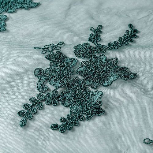 Гипюр К03-564 бутылочный зеленый