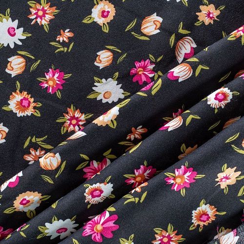 Штапель 069-01596 col.3 черный принтованный