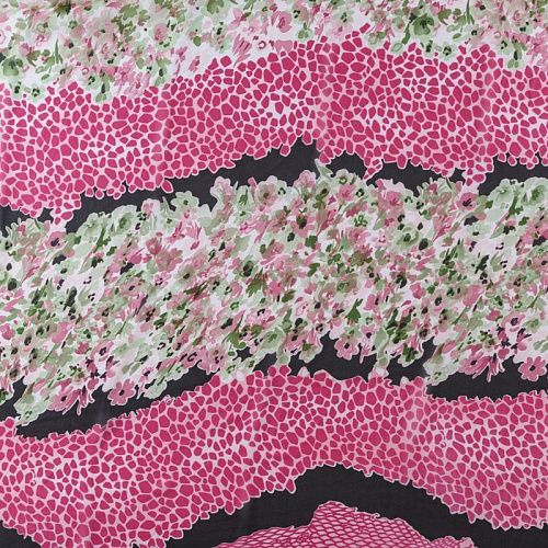 Шифон 068-08401 розовый принтованный