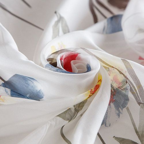 Шифон 068-16754 белый принтованный