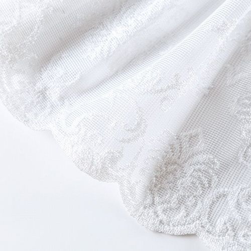 Тюль жаккардовый h-280 см Т272-01-48 белый однотонный