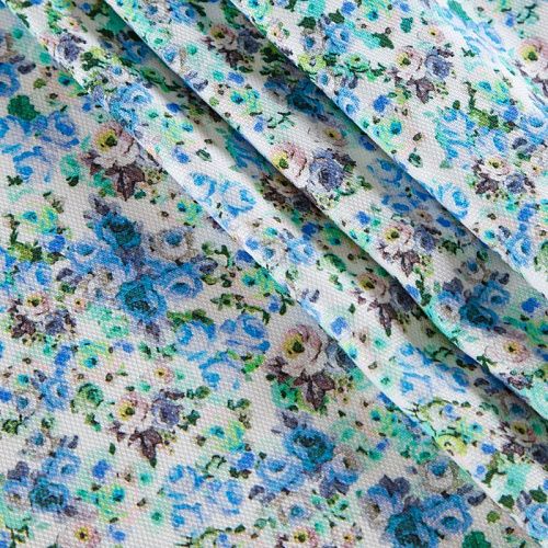 Креп 026-12349 белый принтованный