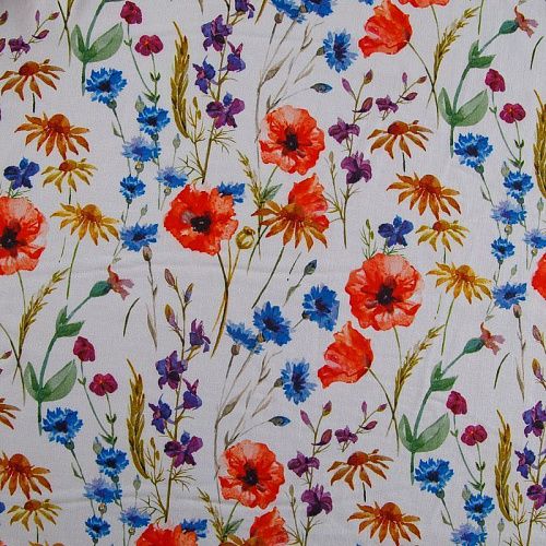 Штапель 069-17526 белый принтованный