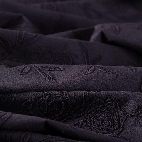 Хлопок с вышивкой 067-20042 черный