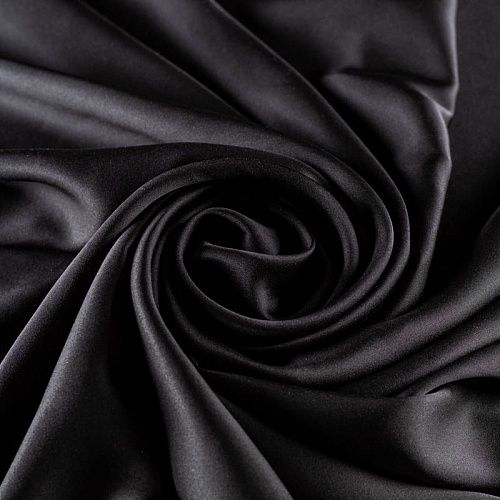 Шелк натуральный К36-166 черный однотонный