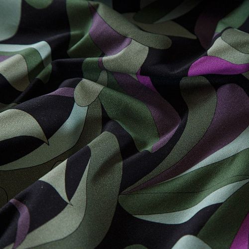 Коттон стрейч 063-16226 оливково-зеленый принтованный