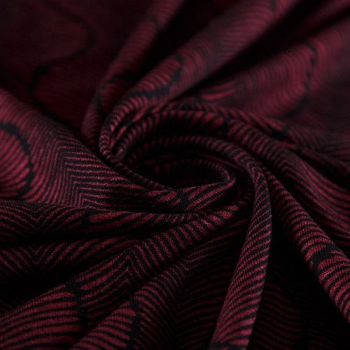 Трикотаж 056-16321 карминный принтованный