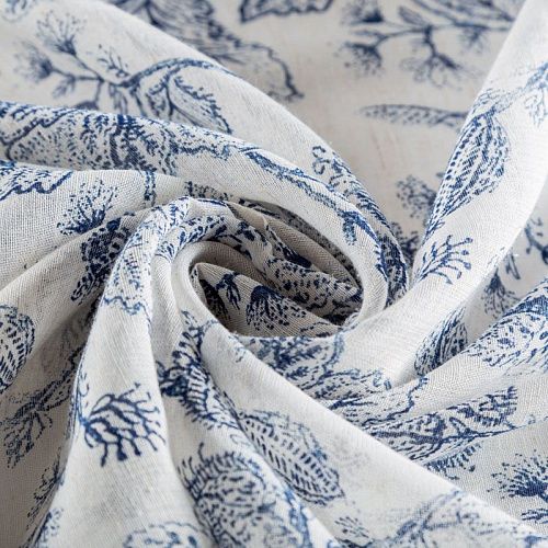 Тюль 523-01-04 молочный принтованный