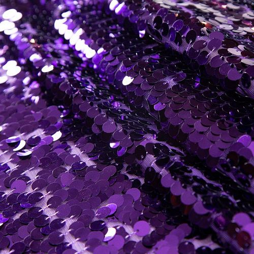 Пайетки на сетке 050-19873 пурпурный
