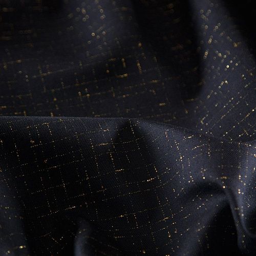 Ткань костюмная дублированная Yves Saint Laurent 025-16338 черный с люрексом