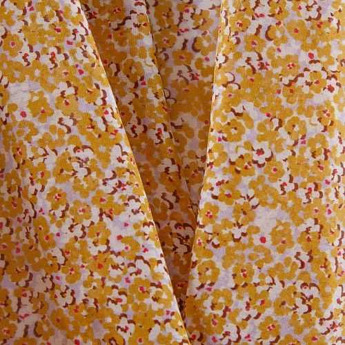 Шелк-батист 003-12148 желтый принтованный