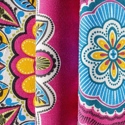 Ткань портьерная L-280 см Т440-02-01 фуксия принтованный