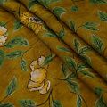 Шифон вискозный 068-16201 горчичный принтованный