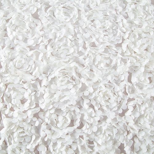 Объемная вышивка на сетке 010-20046 молочный