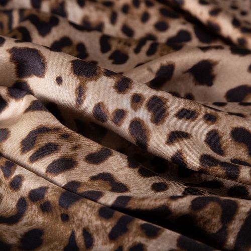 Твил-шелк натуральный 064-20007 бежевый принтованный