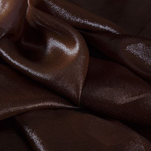 Шелк натуральный с люрексом 064-16228 корица однотонный