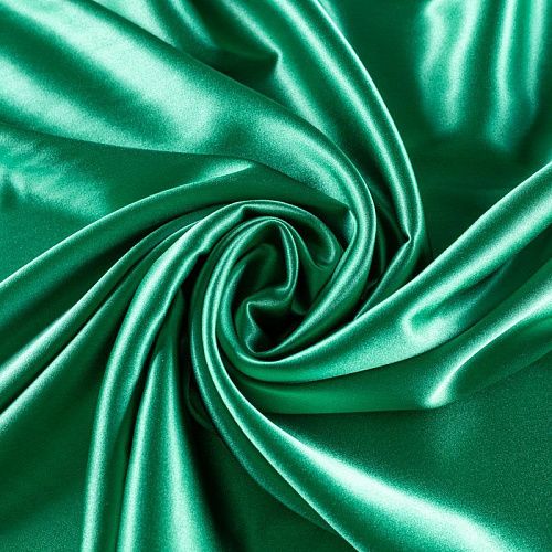 Шелк натуральный К15-1064 изумрудно-зеленый однотонный