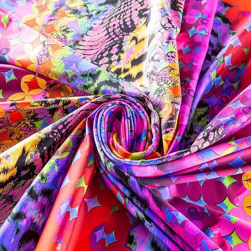 Лайкра 005-01232 фуксия принтованный