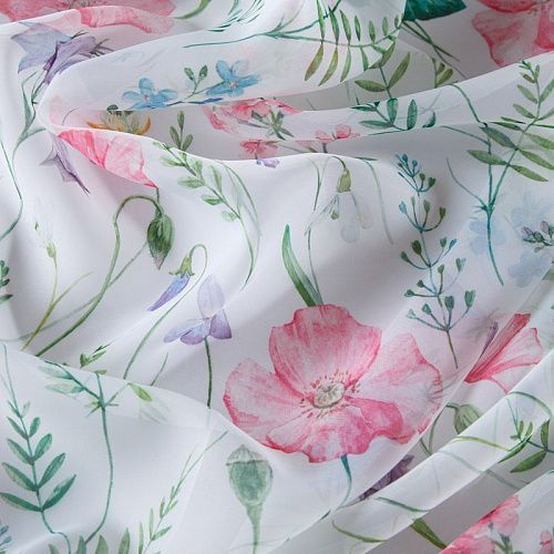 Тюль вуаль 03-01-13162 белый принтованный