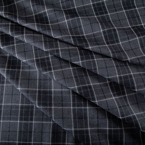 Шерсть костюмная 025-20003 серый клетка