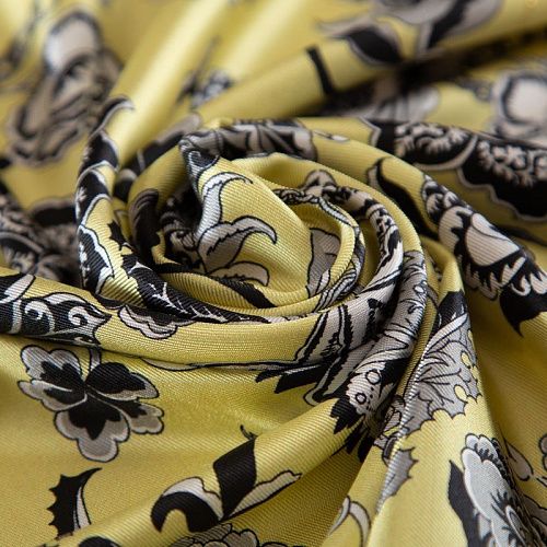 Твил-шелк 064-19627 желтый мел принтованный