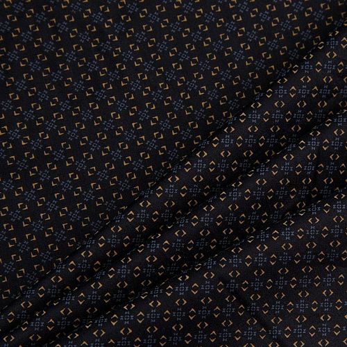 Хлопок рубашечный 063-13957 черный принтованный