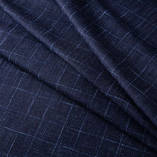 Шерсть костюмная 025-19979 серо-синий клетка