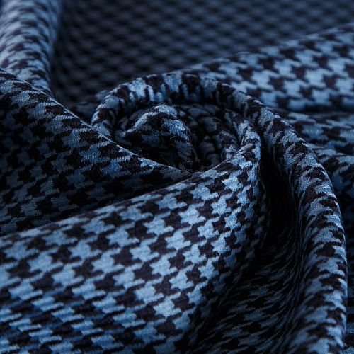 Ткань костюмная 025-14702 пыльно-голубой принтованный